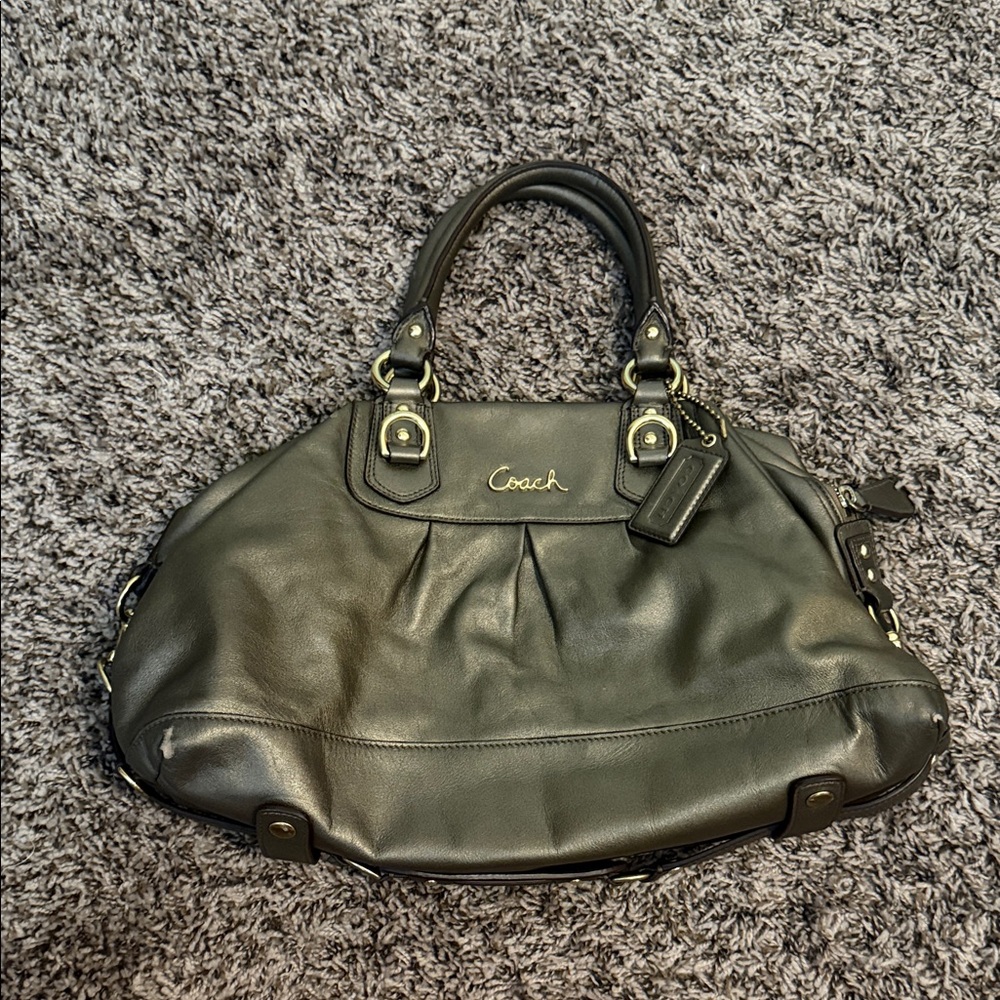 Vintage Coach Bronze Leather Satchel